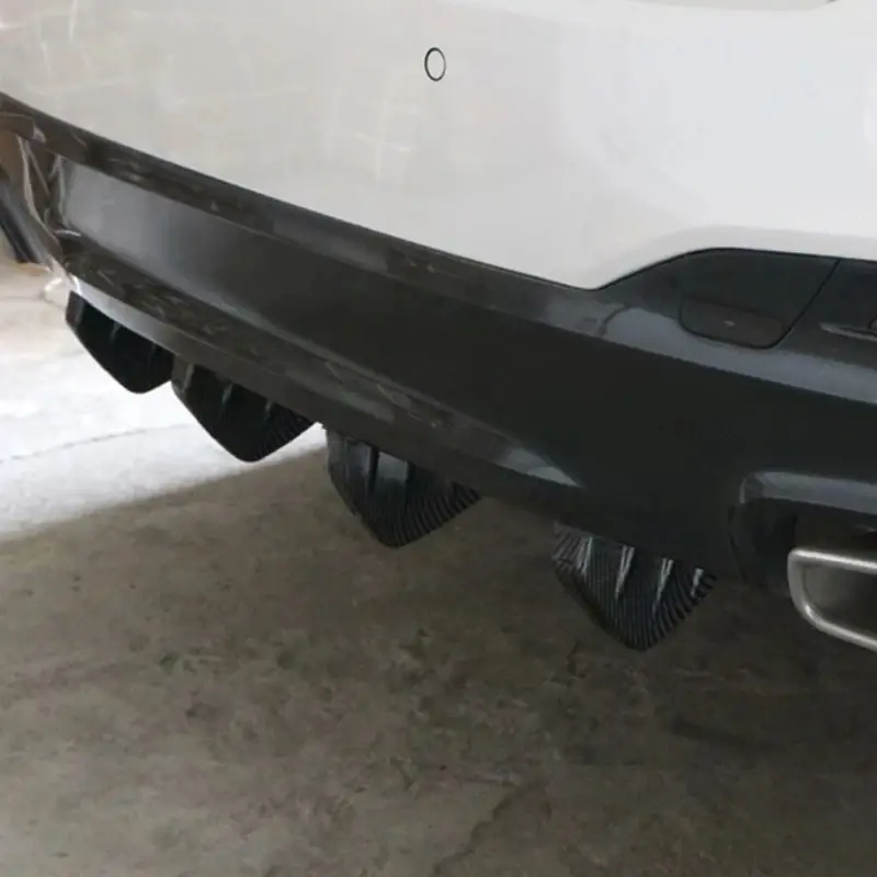 Thumbnail: 4pcs Car Universal Triangular Rear Spoiler Black Anti-collision Rear Bumper Diff