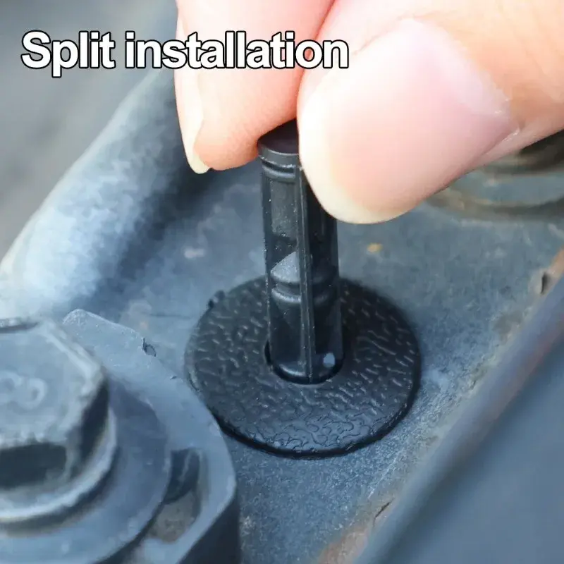 Thumbnail: 50pcs Car 8mm/6mm Hole Plastic Rivets Fastener Push Clip Black Auto Vehicle Door