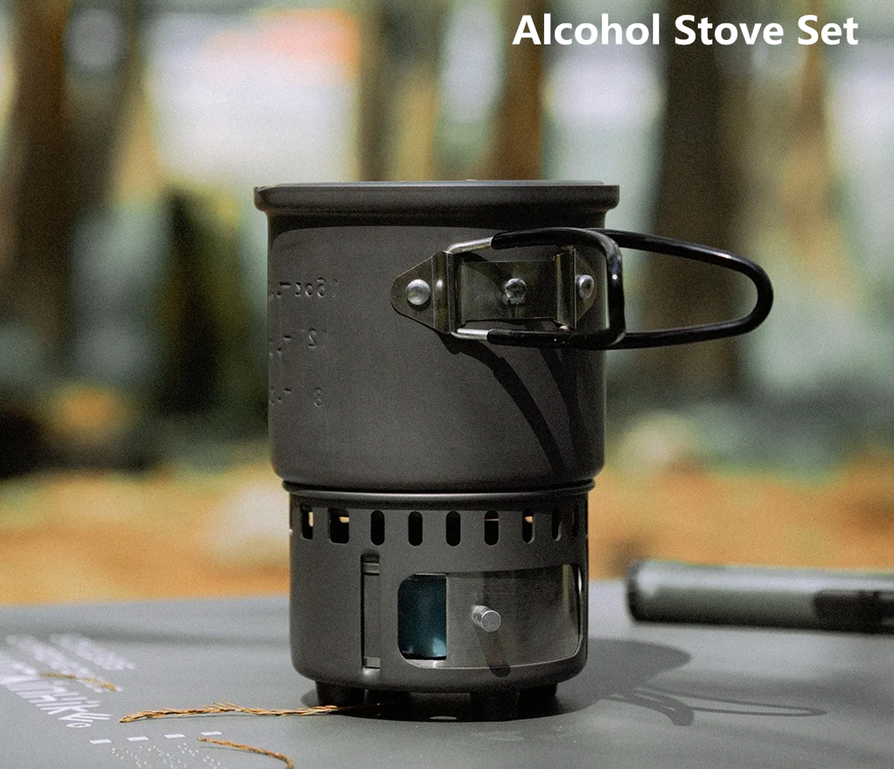 MOUNTAINHIKER New Outdoor Camping Alcohol Stove Set All-in-one Portable Lightwei