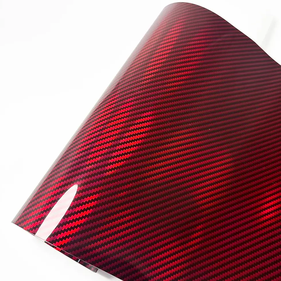 Thumbnail: High Gloss Laser Red Carbon Fiber Vinyl Film Motorcycle Body Stickers Rainbow Ca
