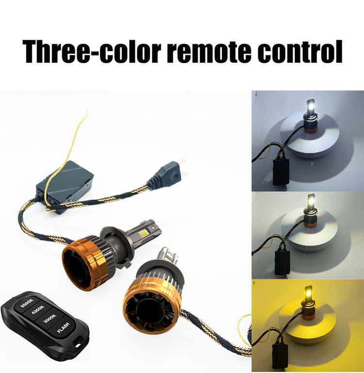 Thumbnail: HYNBYZJ H7 1200W H4 LED Headlights H1 H11 9005 9006 9012 6500K 4300K 3000K Three