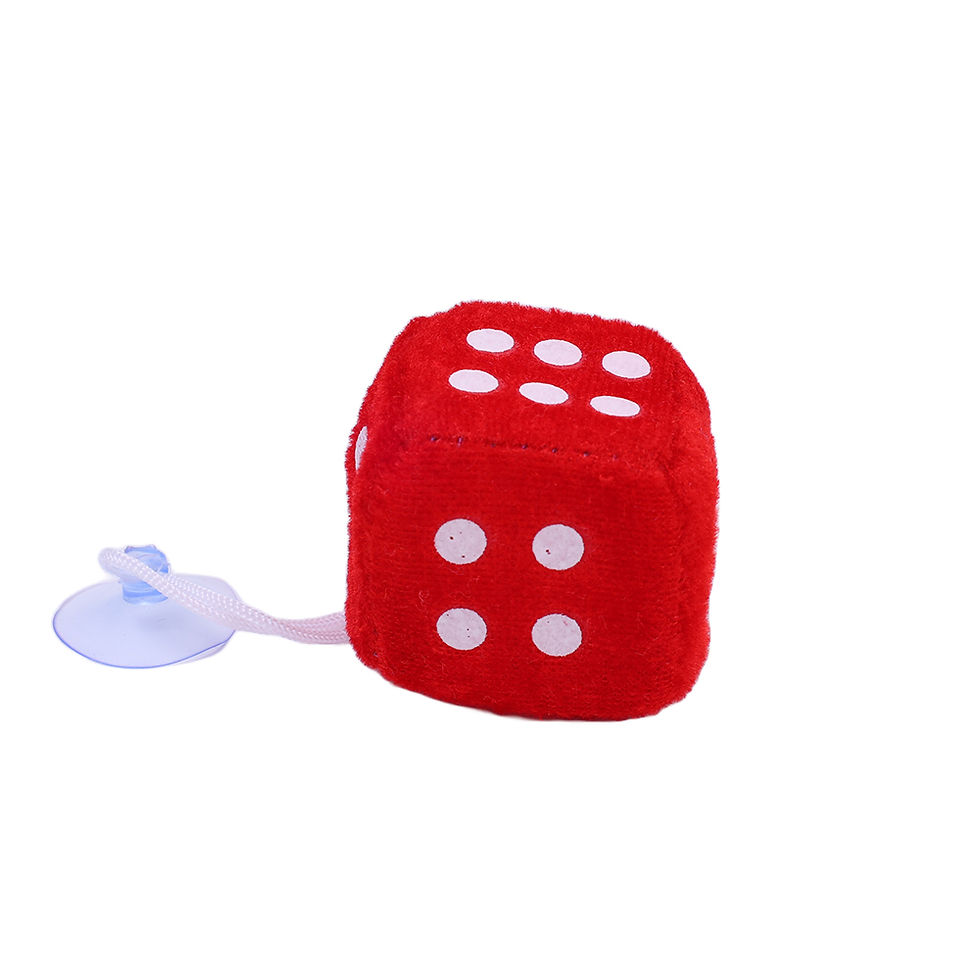 Thumbnail: Car Plush Pendants Fuzzy Plush Dice Dots Rear View Mirror Cube Hanger Car Stylin