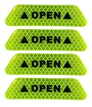 Thumbnail: 4Pcs/Set Car sticker Door Safety Warning Reflective Stickers Reflective Strip Wa