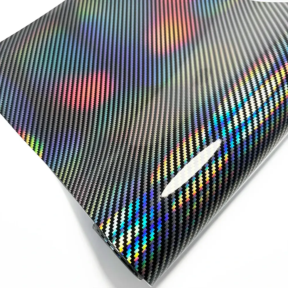 Thumbnail: High Gloss Laser Rainbow Carbon Fiber Vinyl Car Stickers Motorcycle Body Sticker