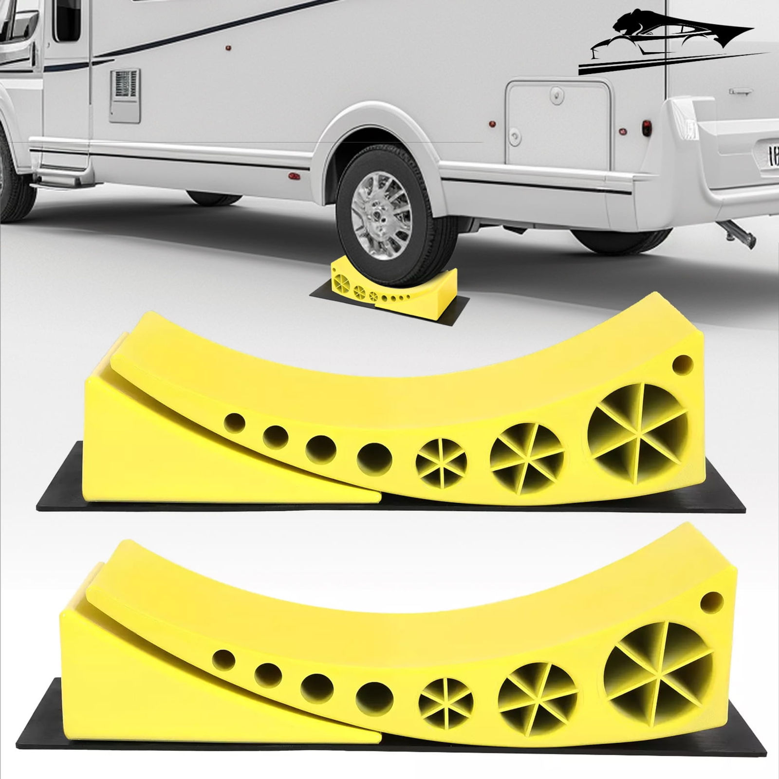 Kojem Camper Leveler 2 Pcs 35000lbs Curved RV Levelers Camper Leveling Hone..