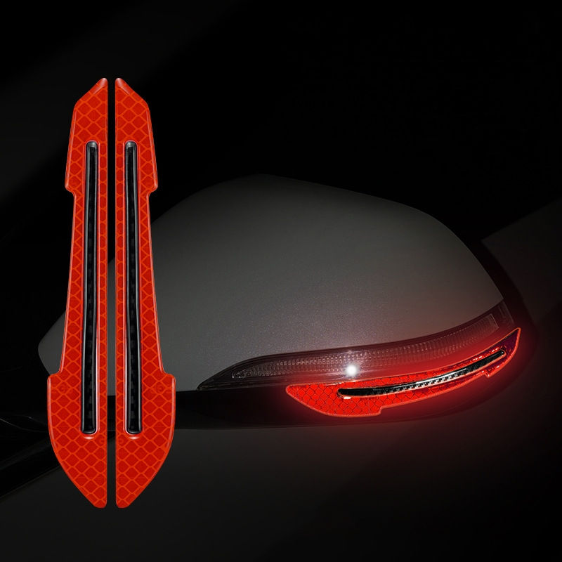 Thumbnail: 2pcs Car Rearview Mirror Reflective Stickers Decals Auto Styling Night Driving S