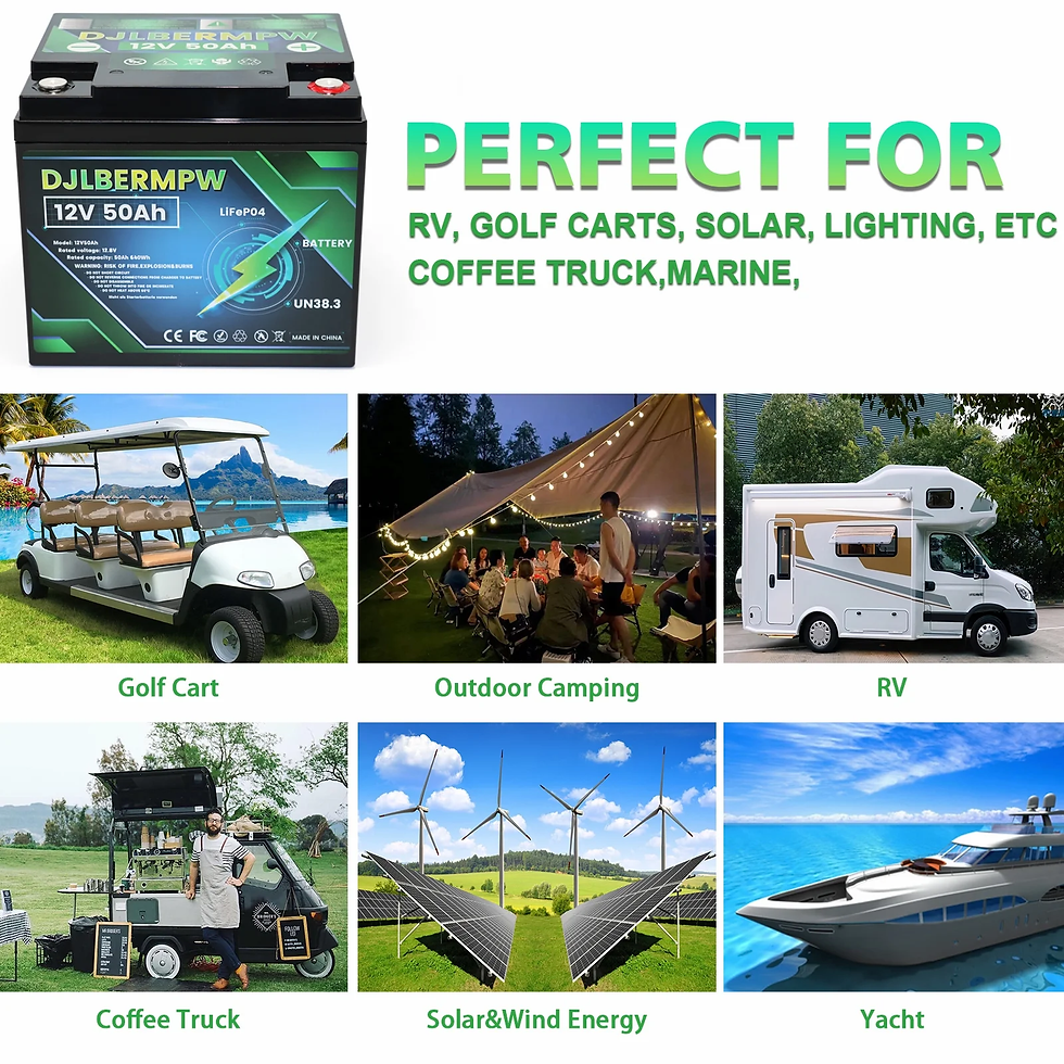 Thumbnail: 12V 50Ah Lithium Battery 12V Lifepo4 Batteries 640W Load Power 4000+ Deep Cycle 