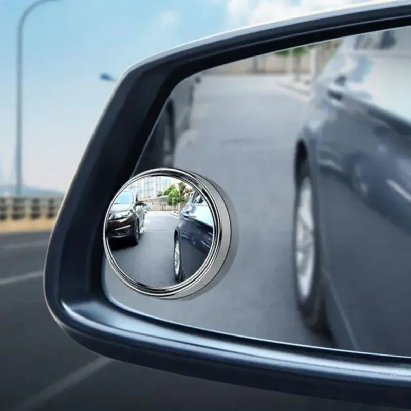 Thumbnail: 2Pcs Round Frame Convex Blind Spot Mirror Safety Driving Wide-angle 360 Degree A