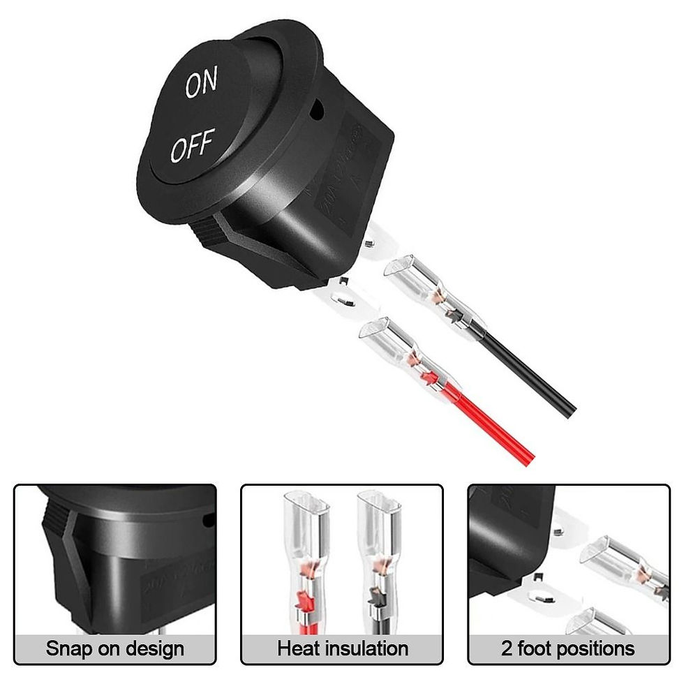 Thumbnail: 5PCS ON/OFF Round Rocker Switch MINI Toggle Switch 2 Pin SPST Push Button Switch