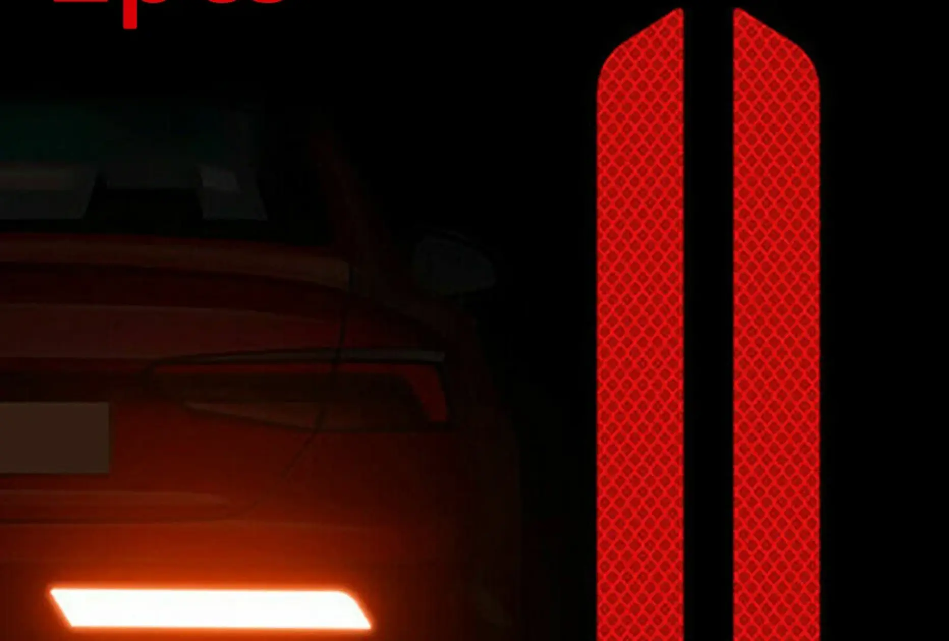 2pcs Universal Car Reflective Warning Strip Stickers Tape Car Bumper Night Safet
