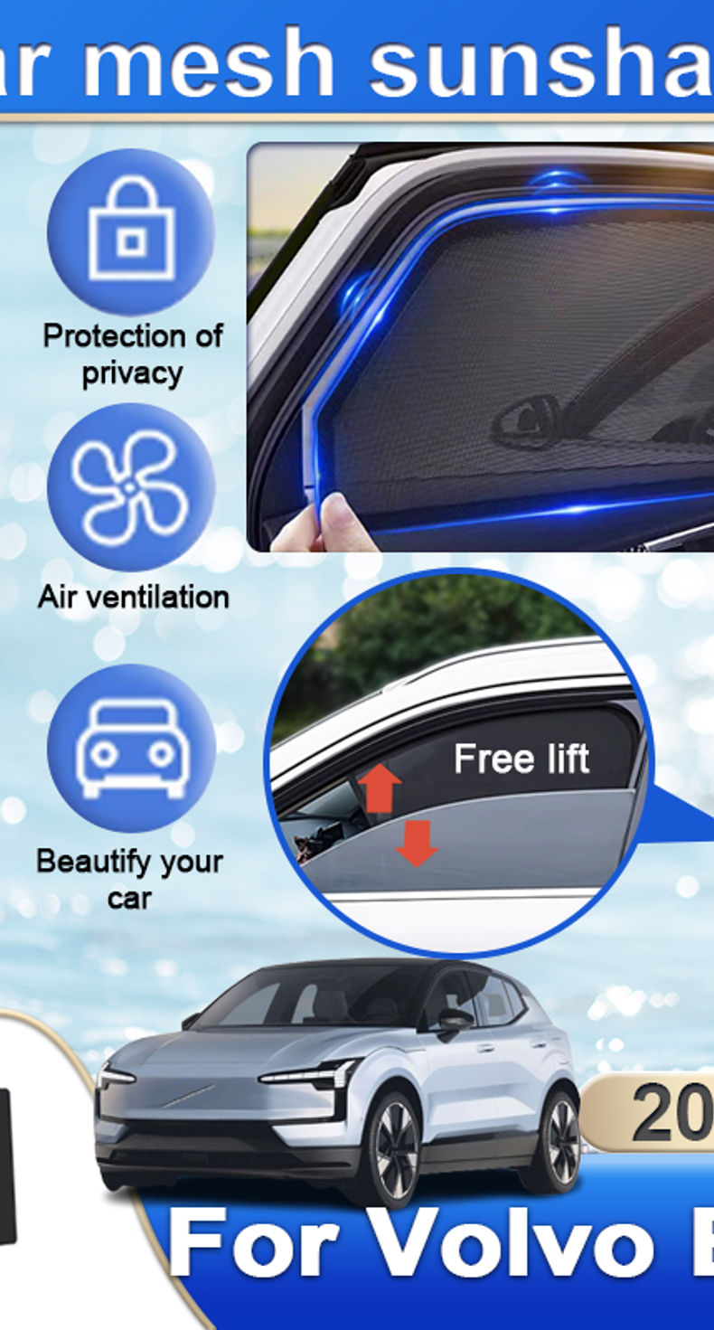 Magnetic Car Sunshade For Volvo EX30 2023 2024 2025 Curtain Window Uv Protection