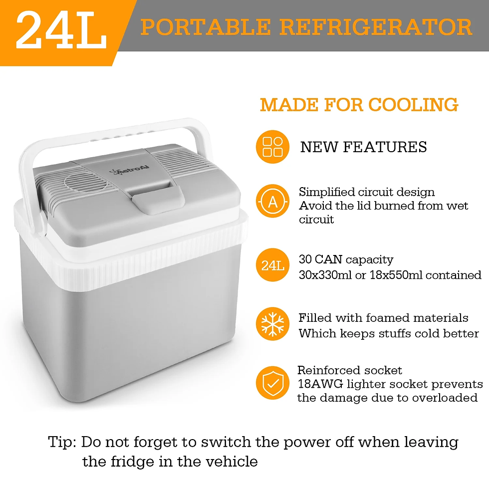 Thumbnail: Electric Cooler 26 Quarts/ 24 Liter, Thermoelectric Car Cooler for Beverage, Bee
