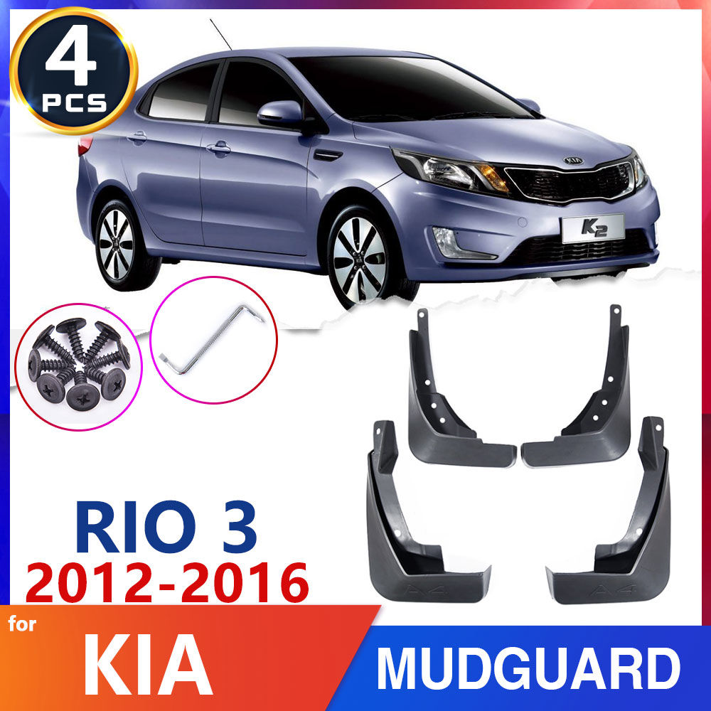 Car Mud Flaps Guards for KIA RIO 3 K2 UB 2012 2013 2014 2015 2016 Mudflaps Mudgu