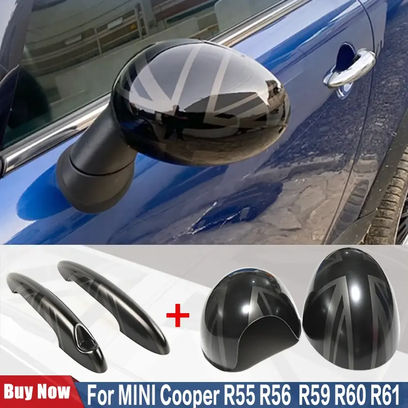 For MINI Cooper Rear View Side Mirror Shell Door Handle Case Cover R55 R56 R57 R