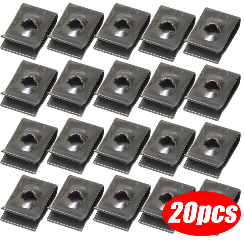 Thumbnail: 10/20/30/40pcs Car Screw Base U Clip Car Modification Fastener Metal Fender Bump