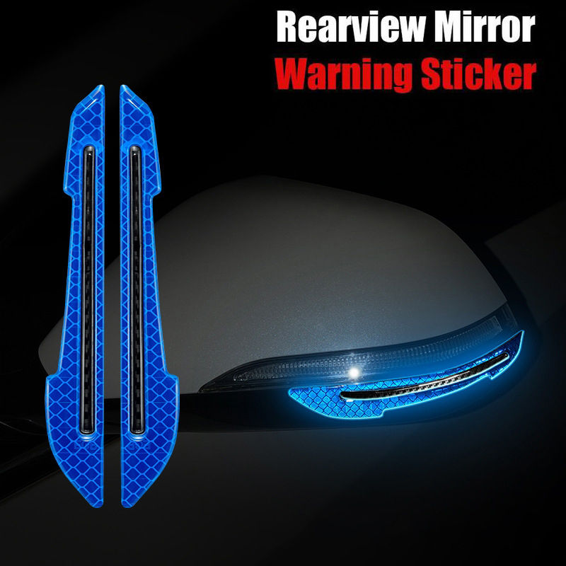2pcs Car Rearview Mirror Reflective Stickers Decals Auto Styling Night Driving S