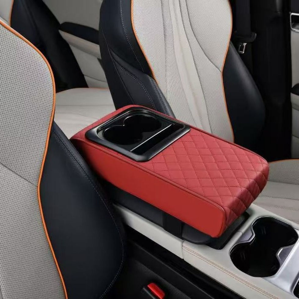 Thumbnail: PU Leather Center Console Armrest Pillow Thicken 2 Cup Holder Auto Armrest Heigh