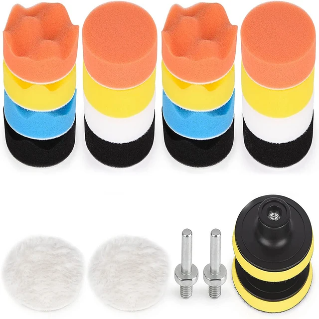 Thumbnail: Car Buffing Pads Sponge Foam Kit Wool Polishing Pad Car Polisher Pads Kit Drill