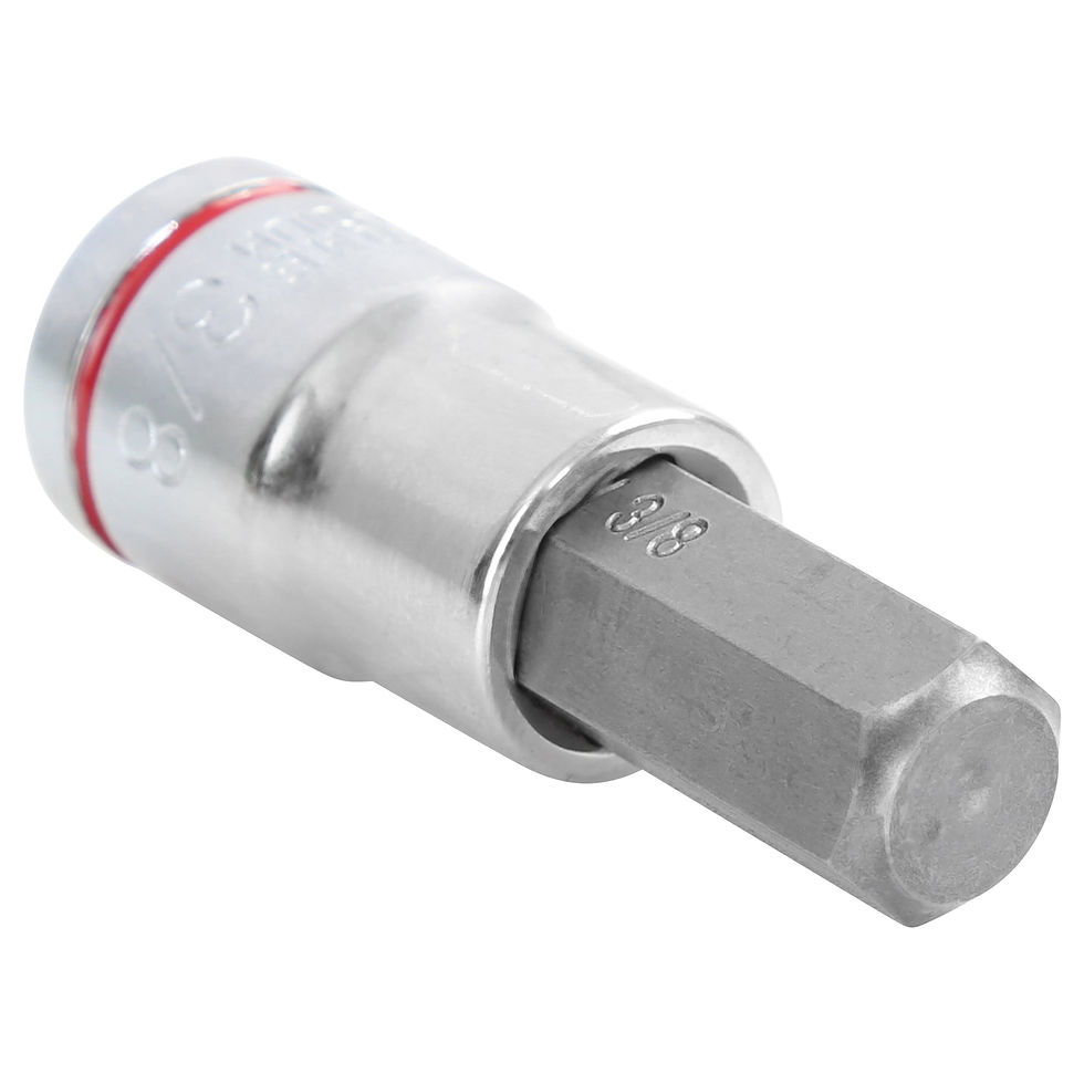 Thumbnail: Hyper Tough 9-Piece 3/8-in Drive Standard SAE Sockets, Hex Bit Set