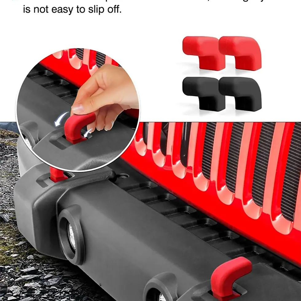 Thumbnail: For Jeep Wrangler JL Gladiator JT 2018-2024+ Front Bumper Tow Hook Rubber Cover
