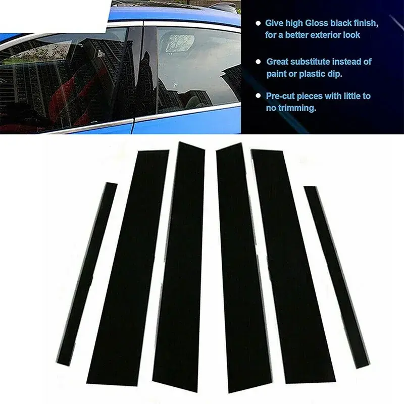 Thumbnail: Glossy Piano Black Pillar Posts 8 Pcs Car Window Decoration Trims Cover for BMW