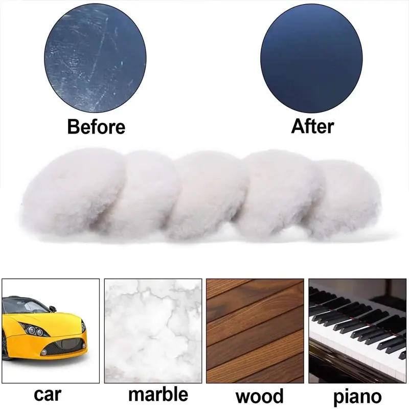 Thumbnail: 1/5Pcs 3/4/5/6/7Inches Wool Polishing Disc Waxing Polishing Buffing Car Paint Ca