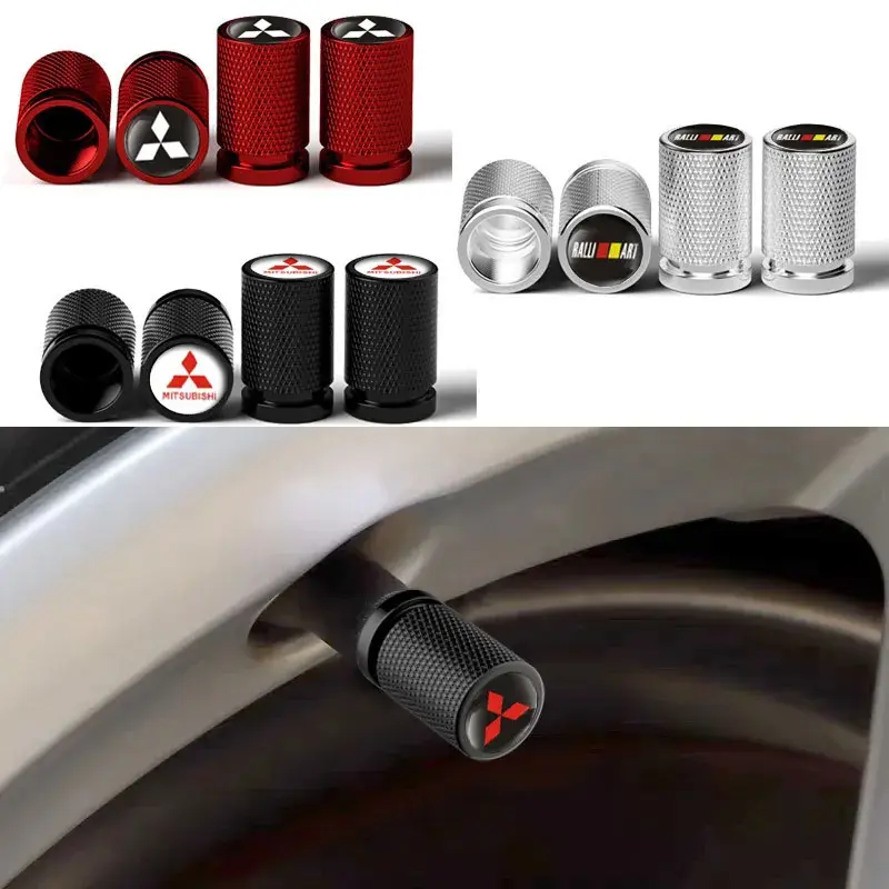 4pcs Car Styling Wheel Tire Valve Caps Covers for Mitsubishi Ralliart ASX Lancer