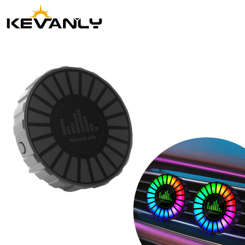 1PC LED Music Aromatherapy Sound Pickup Lamp Air Fresher Round Car Ambient RGB L