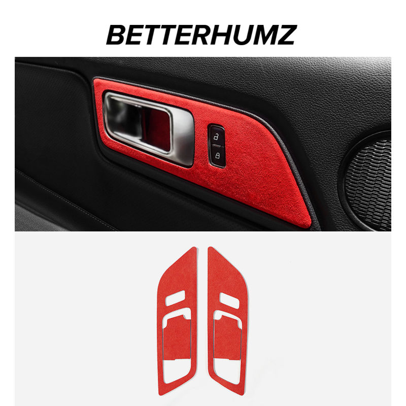 Make of Alcantara Betterhumz For Ford Mustang 2015-2023 Auto Door Bowl Handle Tr