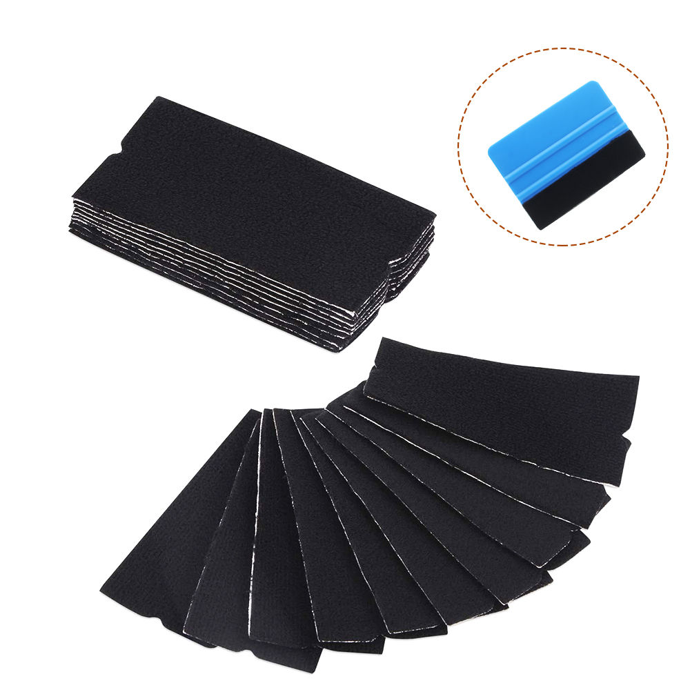 TOFAR 20pcs Black Fabric Felt Cloth for Vinyl Film Car Wrapping Squeegee Scraper