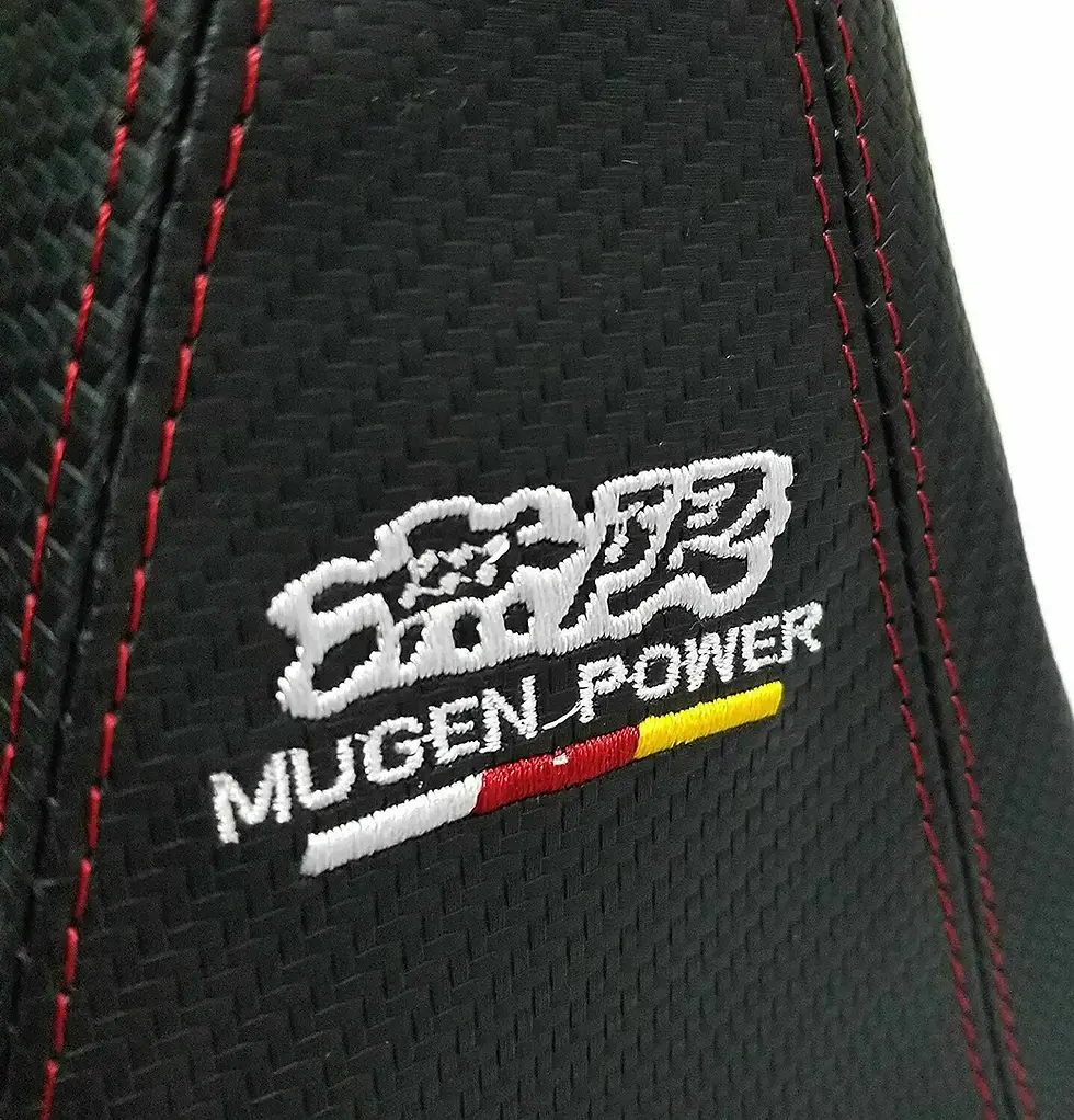 Thumbnail: Ralliart Mugen Carbon Look Gear Shift Knob Shifter Boot Cover for MT/AT with Red