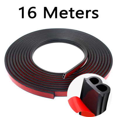 Thumbnail: Car Door Seal Strips Sticker Weatherstrip Rubber B Shape Door Seals Sound Insula