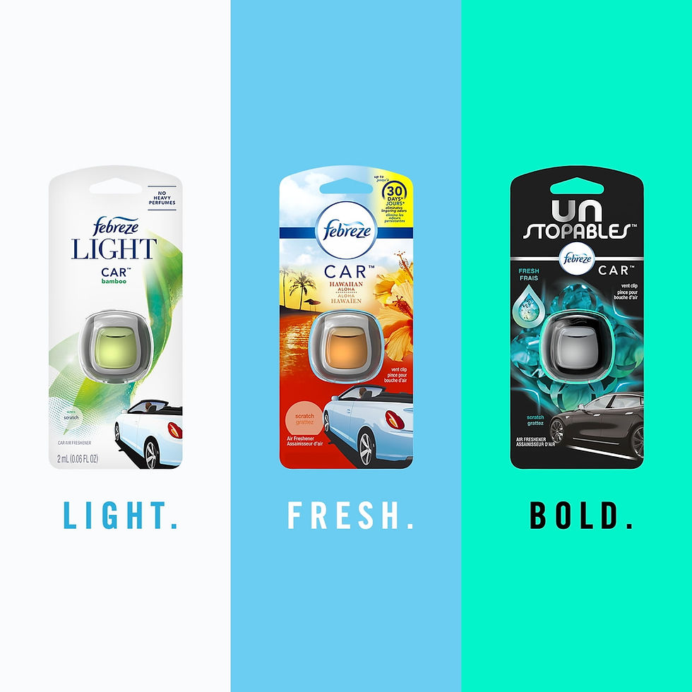 Thumbnail: Febreze Light Odor-Eliminating Car Freshener Vent Clip Bamboo, .06 oz, 2 pk