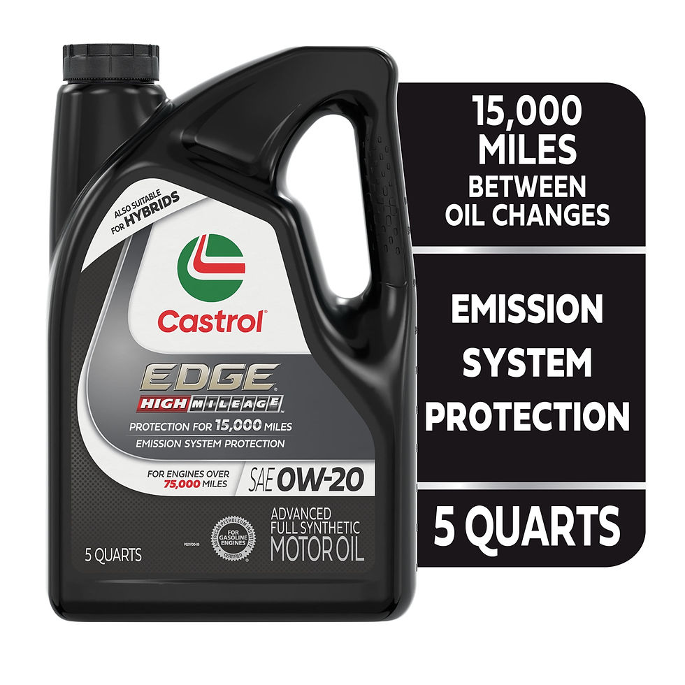 Thumbnail: Castrol EDGE High Mileage 0W-20 Advanced Full Synthetic Motor Oil, 5 Quarts