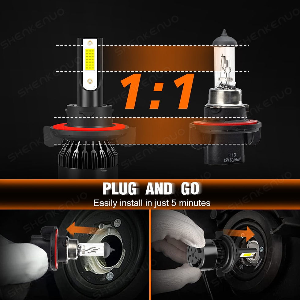 Thumbnail: H13 LED Headlight Bulbs, 80W 7200 Lumens Super Bright 9008 Headlights Bulb ..
