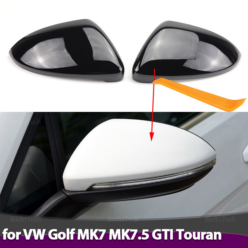 Rearview Side wing mirror cover Carbon Fiber Pattern Black Replacement for VW Go