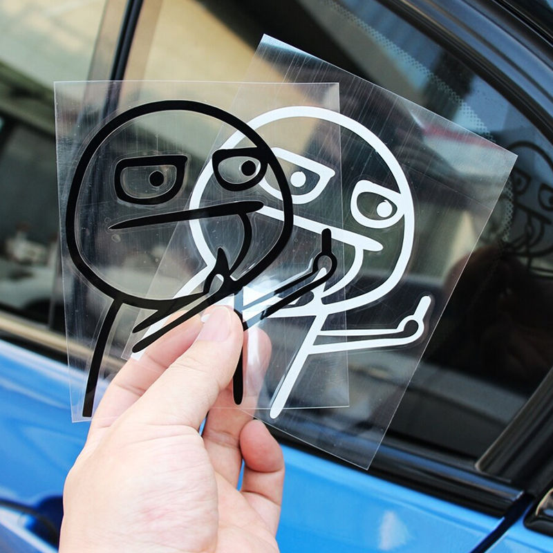 Thumbnail: 10.5x12cm Creative Funny Car Stickers Middle Finger Styling Auto Windshield Door