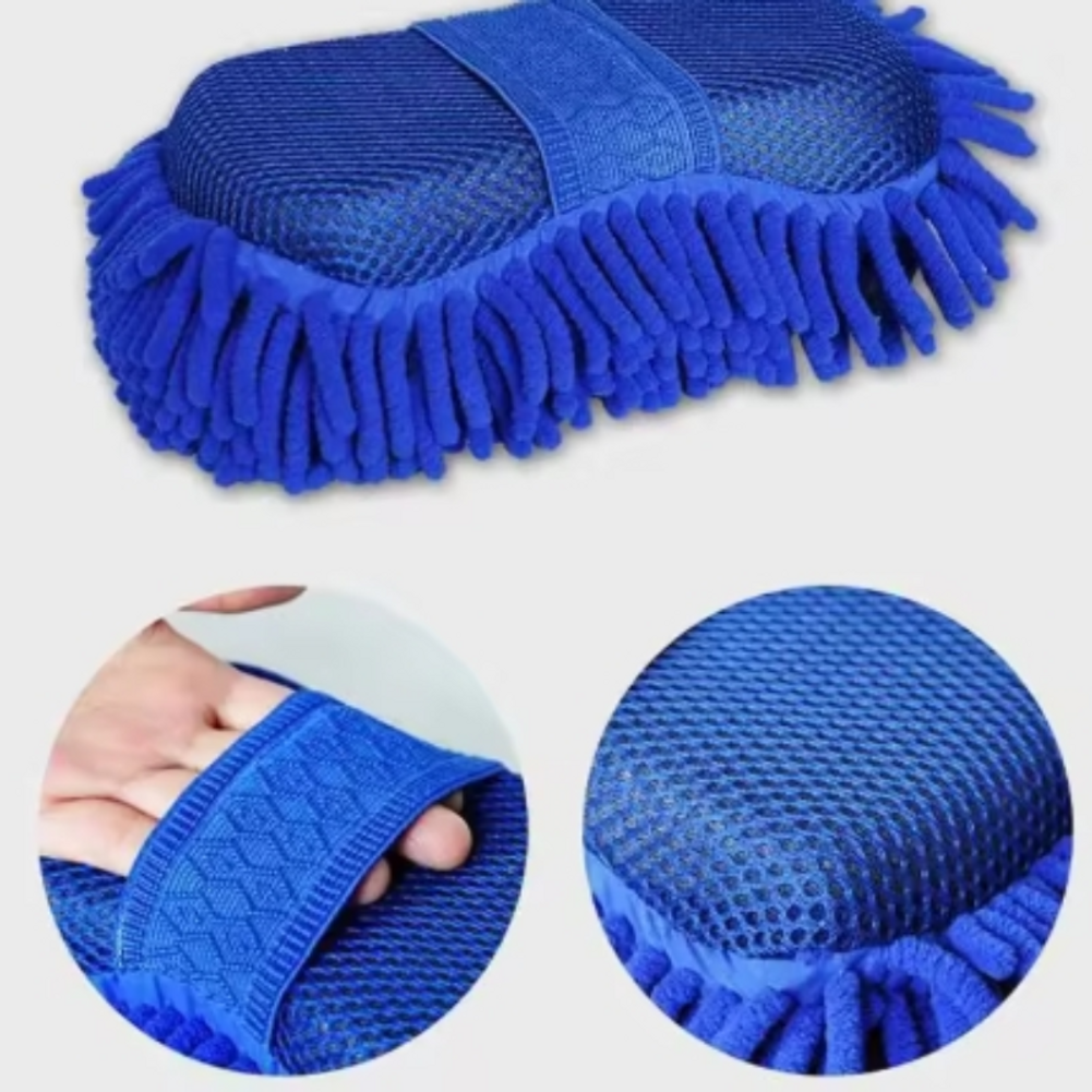 ISGTDRM 1 Pc Blue Microfiber Chenille Car Wash Sponge Care Washing Brush Pad Cle