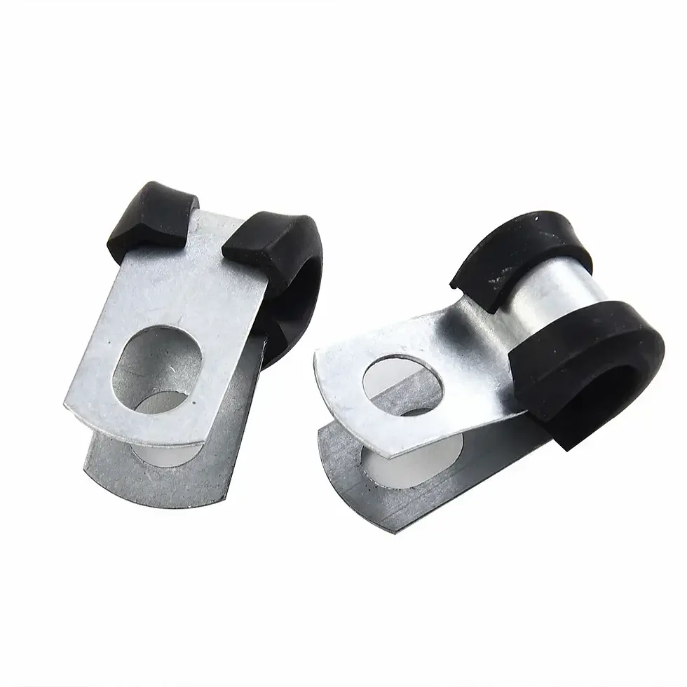 Thumbnail: 12pcs Metal P Clips Rubber Lined Wiring Hose Pipe Clamp Camper Hydraulic 3/16" B