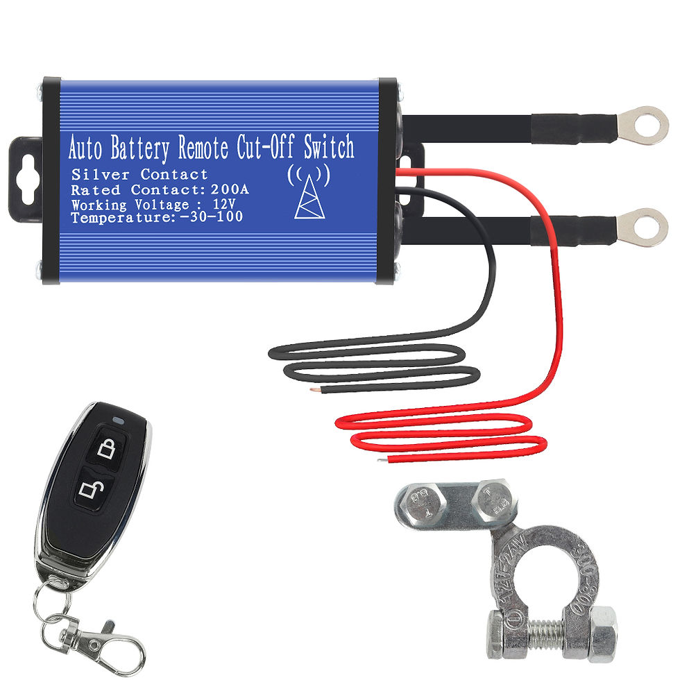 Thumbnail: 12V Universal Car Battery Disconnect Isolator Cut-Off Switch Relay W/ Dual Wirel