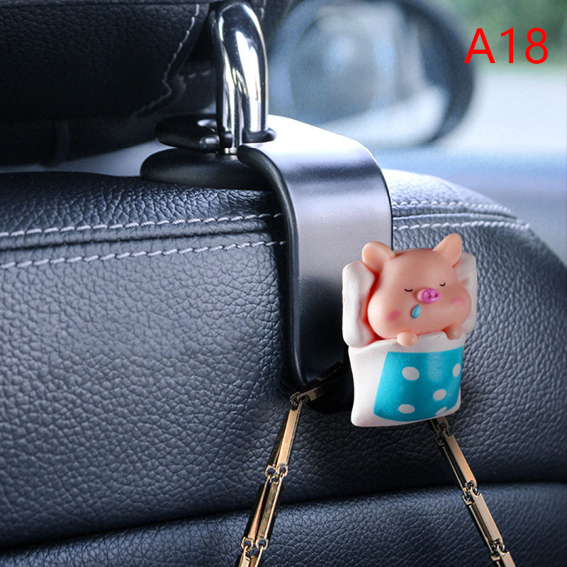 Thumbnail: Cartoon Pig Duck Rear Seat Back Hook Headrest Holder Storage Hanger Multi-functi