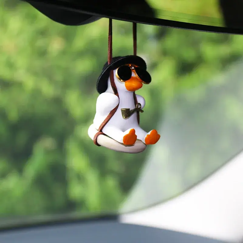 Thumbnail: Car Pendant Cute Swing Duck Car Interior Decoration Holiday Swing Duck With Glas