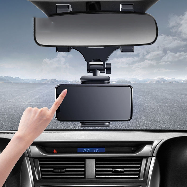 Universal Car Phone Holder Bracket 360° Rotatable Rear View Mirror Mount Cell St