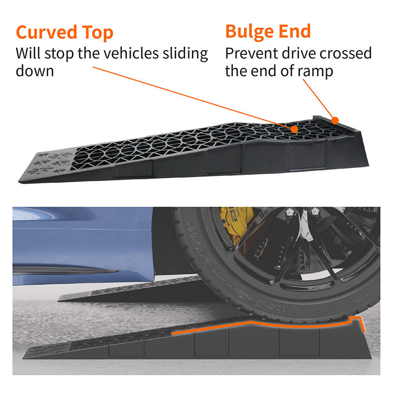 Thumbnail: 2pcs 5000KG Capacity Heavy Duty Car Ramps 70cm Plastic Portable Loading Access R