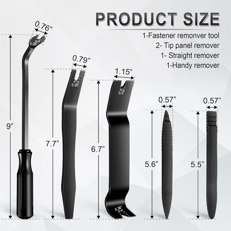 Thumbnail: 5-Piece Car Trim Removal Tool Set No-Scratch Pry Stereo Removal Installer Vehicl