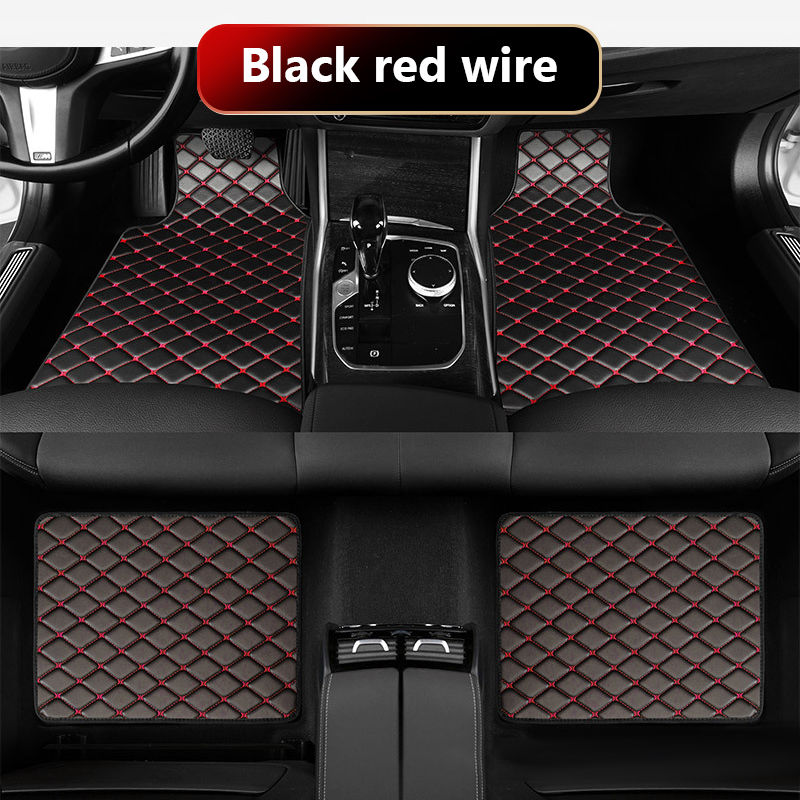 Thumbnail: SEAMETAL Car Floor Mats PU Waterproof Foot Pads 4Pcs Universal Auto Carpet Inter
