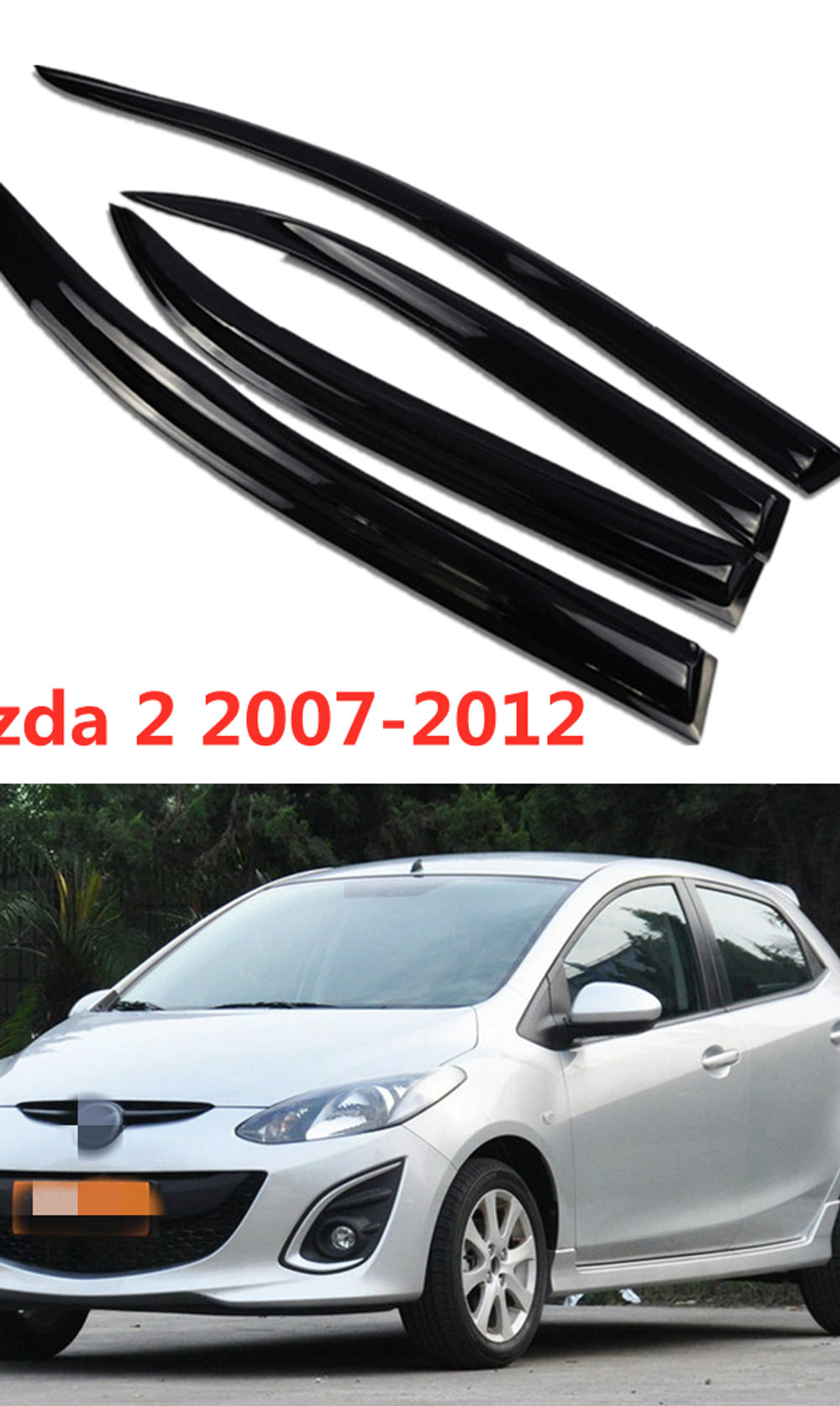 For Mazda 2 2007 2008 2009 2010 2011 2012 Sedan Hatchback Window Visor Deflector