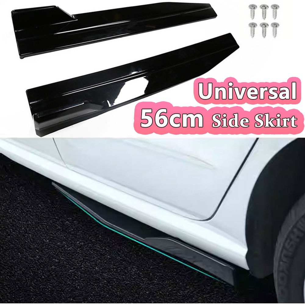 56cm Car Side Skirts Extension Rocker Splitters Diffuser Winglet Wings Universal