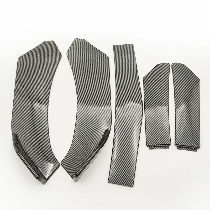 Thumbnail: 5 Pieces Universal Car Front Bumper Lip Body Kit Spoiler Splitter ABS Bumper Can