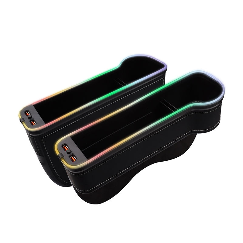 Car Seat Gap Filler Cup Holder 7 Colours Changing LED Car Crevice Storage Organi